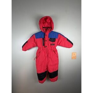 Vintage Aspen Sport 80s/90s Toddler Snowsuit 4T Red Blue One Piece Ski Suit